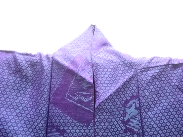  大正ロマン　色紙に風景模様織り出し着物